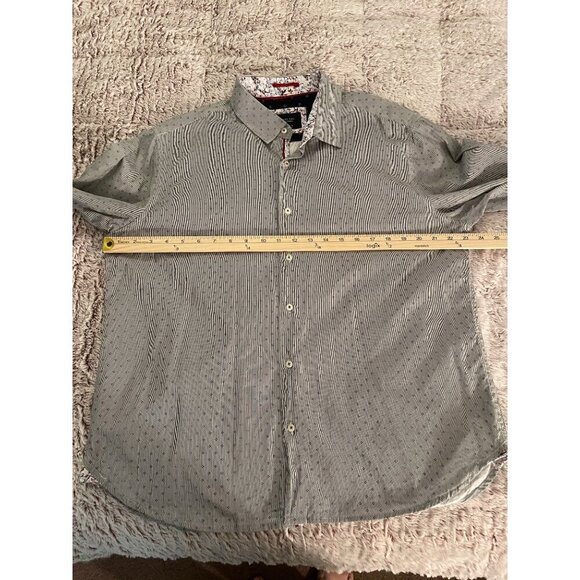 Level Ten Mens Modern XL Long Sleeve Button-Up Shirt With Floral Trim & Contrast - Picture 9 of 16